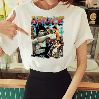 เสื้อยืด พิมพ์ลาย Bruce Lee Y2K สไตล์ญี่ปุ่น ฮาราจูกุ สําหรับผู้หญิง