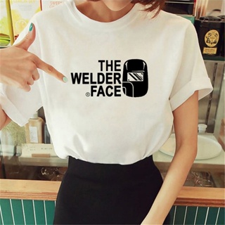 เสื้อยืด พิมพ์ลายอนิเมะ the Welder Face Y2K สไตล์ญี่ปุ่น สําหรับผู้หญิง