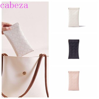 Cabeza เคสแว่นตากันแดด หนัง PU ปิดอัตโนมัติ สีพื้น สไตล์ตาข่าย สําหรับใส่เครื่องประดับ