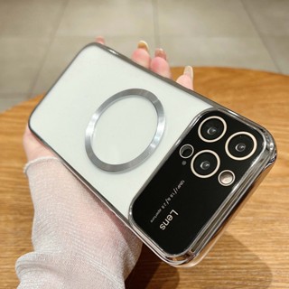 Magnetic เคสซิลิโคน iPhone14promax เคสไอโฟน11 ใส silvery เคส compatible for iPhone 14 14Pro 14plus 14promax 7พสัส 11 12 13 Pro max xr xsmax 8plus เคสไอโฟน13กันกระแทก เคสไอโฟน11Promax เคสiPhone14promax xs iPhone12promax cases