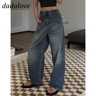 DaDulove💕 New American Ins High Street Washed Jeans Niche High Waist Wide Leg Pants Large Size Trousers