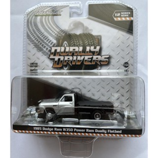 Greenlight 1/64 Dually Drivers Series 12 - 1985 Dodge Ram W350 Power Ram Dually Flatbed 46120-B