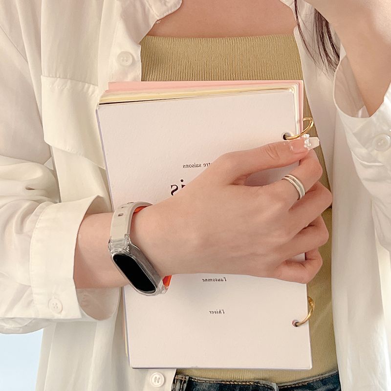 สายนาฬิกาข้อมือซิลิโคน แบบเปลี่ยน สําหรับ Xiaomi Mi band รูปที่ 4