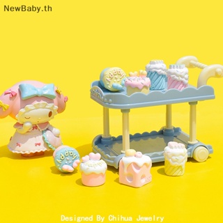 Newbaby พวงกุญแจเรซิ่น ทรงสี่เหลี่ยม ขนาดเล็ก สําหรับตกแต่งบ้านตุ๊กตา เค้ก ชีส มาการอง 5 ชิ้น