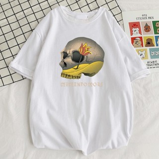 อ่อนนุ่ม 6 เสื้อยืดแขนสั้น พิมพ์ลาย Memento Mori สวมใส่สบาย แฟชั่นเรียบง่าย สําหรับผู้ชาย