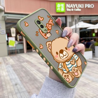 สําหรับ Oneplus 6 6T 7 Pro 7T Pro 5 5T เคสการ์ตูนหมีน่ารัก แฟชั่น กันกระแทก ฝ้า แข็ง เคสโทรศัพท์ ขอบสี่เหลี่ยม ซิลิโคน รูปแบบการป้องกัน