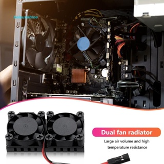 พัดลมคู่ พร้อมฮีทซิงค์ อุปกรณ์เสริมคอมพิวเตอร์ สําหรับ Raspberry Pi 3 Model B+ [belsunshine.th]