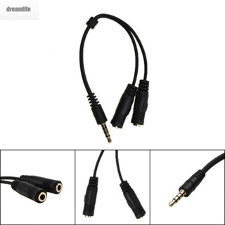 【DREAMLIFE】Y Splitter Cable Adapter Microphone Audio Male to 2 Female Headset 3.5mm