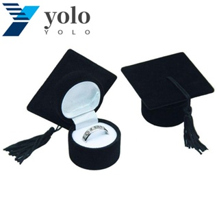 Yolo กล่องกํามะหยี่ สีพื้น สําหรับใส่เครื่องประดับ แหวน