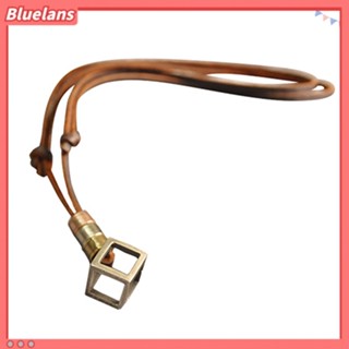 Bluelans สร้อยคอโชคเกอร์ เชือกหนัง จี้ลูกบาศก์กลวง สไตล์พังก์ เรโทร สําหรับผู้ชาย ผู้หญิง