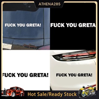 [COD]➤สติกเกอร์สะท้อนแสง ลายตัวอักษร Fuck You Greta สําหรับตกแต่งรถยนต์