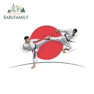 Earlfamily สติกเกอร์กันแดด 13 ซม. X 7.2 ซม. ลาย Judo แฟชั่น สําหรับติดตกแต่งรถยนต์ ตู้เย็น ATV