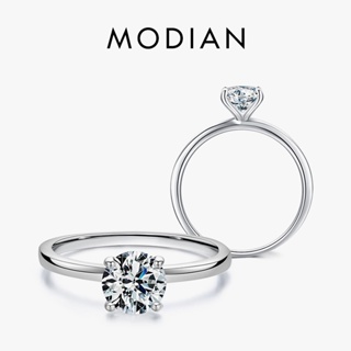 Modian แหวนเงินสเตอร์ลิง 925 1.0Ct สไตล์คลาสสิก เครื่องประดับ สําหรับผู้หญิง หมั้น งานแต่งงาน