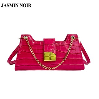 Jasmin NOIR กระเป๋าสะพายไหล่ สะพายข้าง หนัง PU ลายหิน พร้อมสายสะพาย เรียบง่าย สําหรับผู้หญิง