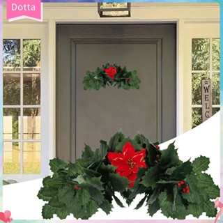 [Dottam] ไม้แขวนเสื้อ ลายคริสต์มาส พร้อม Poinsettia สําหรับแขวนตกแต่งประตูหน้า