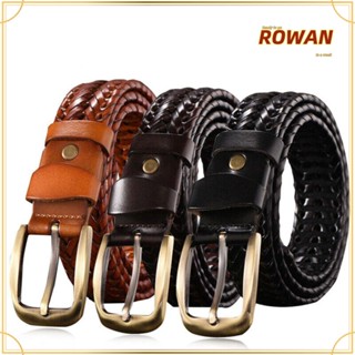 Rowans เข็มขัดถัก วินเทจ สีทอง หัวเข็มขัด กางเกง เข็มขัด