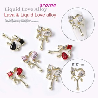 Aroma จี้ดอกไม้ หัวใจ เครื่องประดับ สําหรับตกแต่งเล็บ