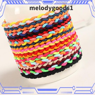 MELODYGOODS1 ยางรัดผม ลายคลื่น สีสันสดใส 10 ชิ้น