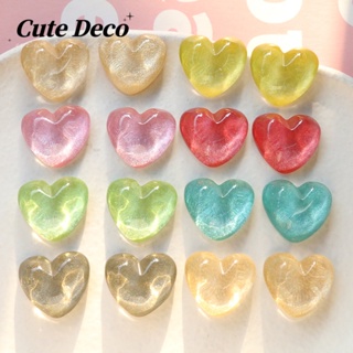 【Cute Deco】กระดุมเรซิ่น รูปหัวใจน่ารัก สีสันสดใส สําหรับตกแต่งรองเท้า Crocs DIY