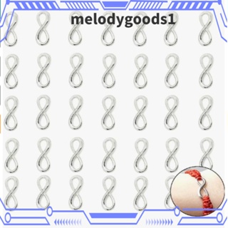 Melodygoods1 จี้สัญลักษณ์อินฟินิตี้ โลหะผสมเงิน 24*8*1.5 มม. สําหรับสร้อยข้อมือ 100 ชิ้น