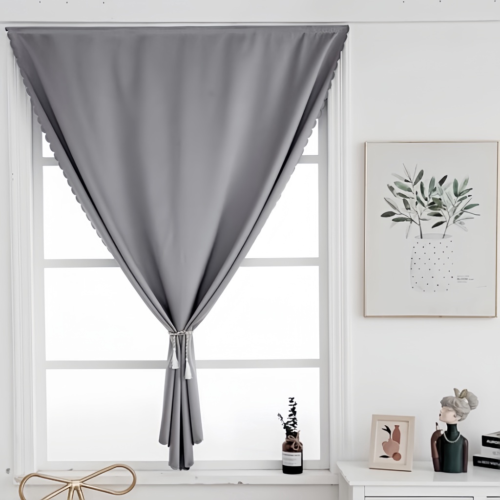 ผ้าม่านกันแสง100% UV ผ้าม่านตีนตุ๊กแก ม่านตีนตุ๊กแก กันแสง กันความร้อน กันน้ำ สีเทา ติดตั้งง่าย