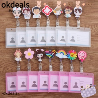 Okdeals คลิปหนีบป้ายชื่อ แบบโลหะ ลายการ์ตูนน่ารัก พับเก็บได้ สําหรับหมอ พยาบาล สํานักงาน