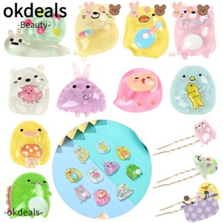 OKDEALS เครื่องประดับผมเรซิ่น ขนาดเล็ก ลายการ์ตูนสัตว์ ของเล่นสําหรับเด็ก