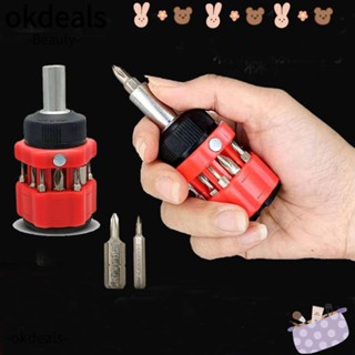 OKDEALS Phillips ไขควงโลหะ 12-in-1 สําหรับซ่อมแซม DIY