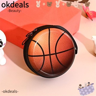 Okdeals กระเป๋าใส่เหรียญ ขนาดเล็ก ลายการ์ตูนฟุตบอล บาสเก็ตบอล สําหรับเด็ก