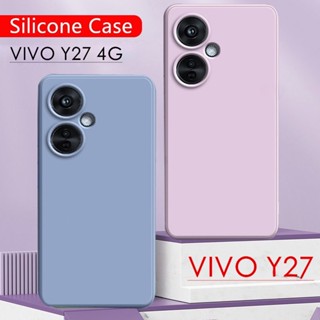 เคสโทรศัพท์มือถือ ยางซิลิโคนนิ่ม TPU ทรงสี่เหลี่ยม สําหรับ Vivo Y27 4G 2023 Y27 Y 27