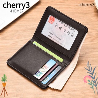 Cherry3 กระเป๋าสตางค์ แบบบาง พับได้ ใส่บัตรเครดิตได้ สําหรับผู้ชาย