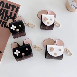 เคสหูฟังบลูทูธไร้สาย แบบหนัง ลายหนูน่ารัก พร้อมสายโซ่คล้อง สําหรับ airpods 3 2 1 generation 2