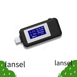 Lansel เครื่องทดสอบพลังงาน Usb C 0-155W อเนกประสงค์ แบบพกพา สีดํา ‎เครื่องทดสอบแรงดันไฟฟ้าไฟฟ้า พลาสติก 4-30V