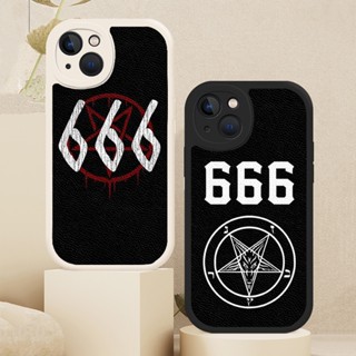 เคสโทรศัพท์มือถือหนังแกะ ลายดาวห้าแฉก Demonic Satanic สําหรับ iPhone 11 12 13 Mini 14 Pro Max XS XR X 8 7 Plus SE 2020 666