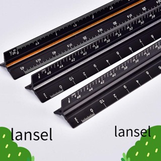 LANSEL ไม้บรรทัดสเกล ไม้บรรทัดอลูมิเนียม ทรงสามเหลี่ยม อเนกประสงค์ 30 ซม. สําหรับนักเรียน