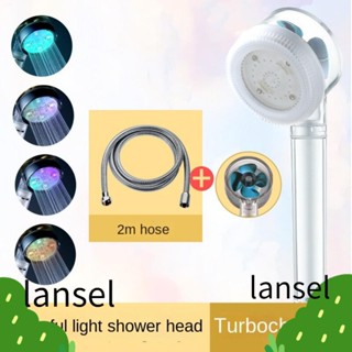 Lansel หัวฝักบัวอาบน้ํา Led เปลี่ยนสีอัตโนมัติ แรงดันสูง ควบคุมอุณหภูมิ 7 สี