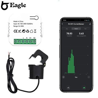 ⭐24H SHIPING⭐ZIGBEE Energy Meter 0.2A To 80A 100-240V AC 50/60Hz Smart Life With Clamp CT