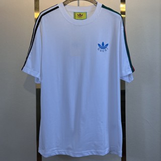 G-u88c - The latest fashion classic Three stripes Adidas เสื้อแขนสั้น พิมพ์ลายทาง สีตัดกัน สําหรับผู้ชาย Tydjs