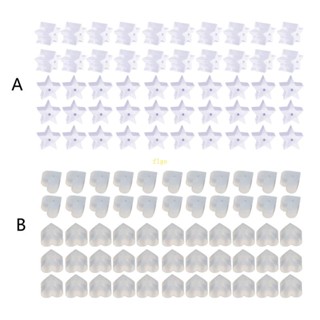 Flgo แผ่นซิลิโคน รูปดาว หัวใจ แฟชั่น สําหรับรองหลังต่างหู 50 ชิ้น