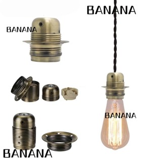 Banana1 ซ็อกเก็ตไฟ พร้อมแหวน แกนเซรามิค E27 สไตล์วินเทจ DIY อุปกรณ์เสริม สําหรับโคมไฟ