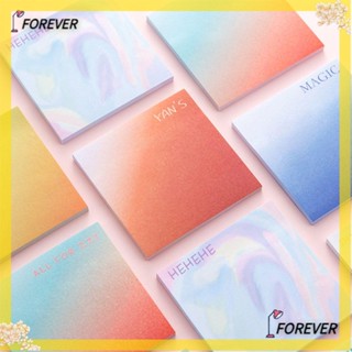 FOREVER 50Sheets/Pack Cute Memo Pad Sticky Simple Stationery Decorative Notes Pad Stickers Creative Office School Supplies Korean Ins Gradient Color