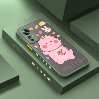 เคสโทรศัพท์มือถือแบบแข็ง ใส กันกระแทก ลายการ์ตูนมอนสเตอร์ตัวน้อยแสนซน ขอบสี่เหลี่ยม สําหรับ Xiaomi 12 Pro 5G 12 Lite