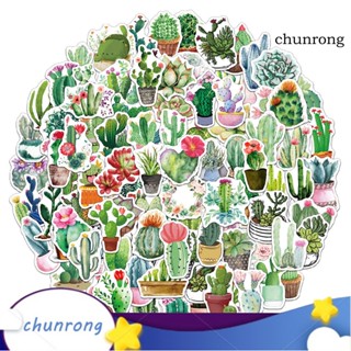 Chunrong สติกเกอร์ PVC ลายกระบองเพชรน่ารัก ติดทนนาน สําหรับติดตกแต่งขวดแล็ปท็อป โน้ตบุ๊ก 105 ชิ้น ต่อถุง