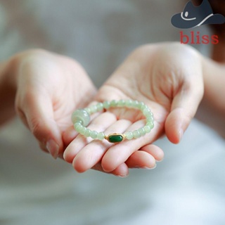 Bliss สร้อยข้อมือหยกเทียม แฮนด์เมด สไตล์วินเทจ เรียบง่าย เครื่องประดับ สําหรับผู้หญิง