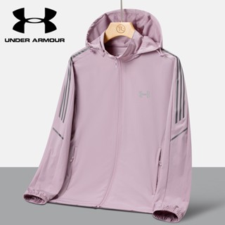 UNDER ARMOUR [L-5XL] ใหม่ เสื้อแจ็กเก็ตกันลม ยืดหยุ่น 70D กันน้ํา กันลม ถอดออกได้ สี่ด้าน เหมาะกับฤดูใบไม้ผลิ ฤดูใบไม้ร่วง สําหรับผู้ชาย ผู้หญิง