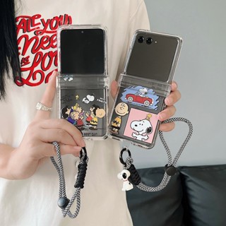 Moto RAZR 40U 5G 3in1 การ์ตูนน่ารัก สนูปปี้ พร้อมเชือก โซ่ เคสแข็ง กันกระแทก เคสโทรศัพท์ สร้างสรรค์