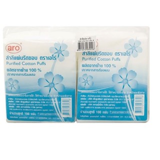 เอโร่ สำลีแผ่นรีดขอบ 100 แผ่น x 4 ห่อ รหัส : 125611