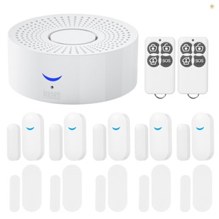 ชุดระบบเตือนภัยอัจฉริยะ WiFi ไร้สาย 2.4GHz อเนกประสงค์ ควบคุมผ่านแอพ