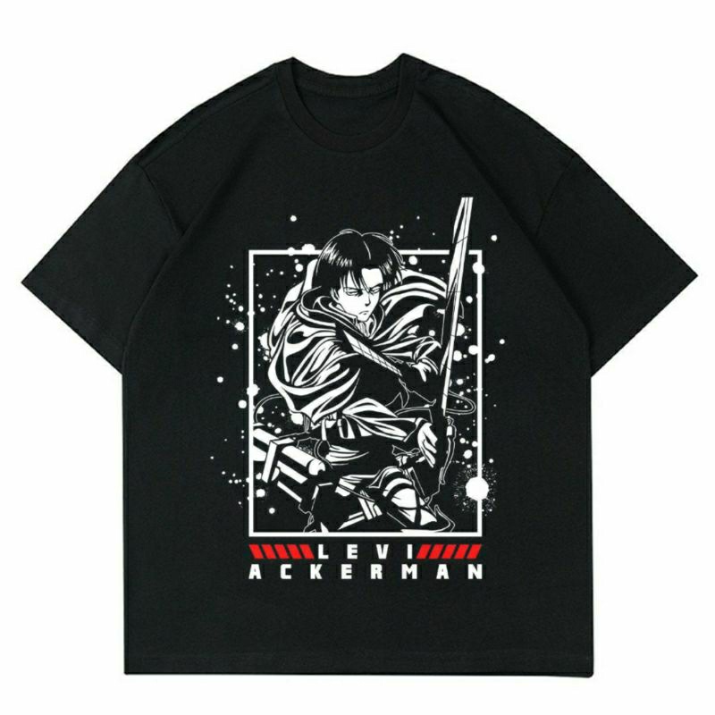 ATTACK ON TITAN "LEVI ACKERMAN" ผ้า | เสื้อยืด ANIME ATTACK ON TITAN | เสื้อยืดผู้ชาย ANIME | เสื้อย