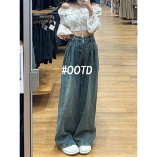 OOTD SHOP กางเกงขายาว กางเกงยีนส์ผู้หญิง ผู้หญิงแฟชั่นเกาหลีA97L19S